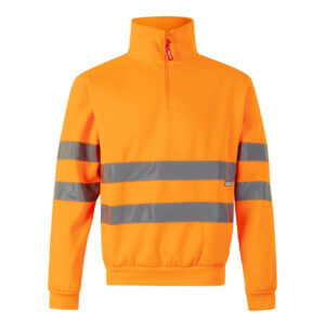 Sweat de travail col zippé haute visibilité