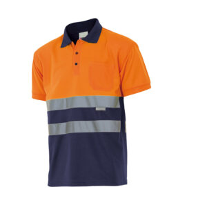 Polo bicolore manches courtes haute visibilité