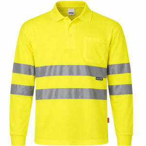 Polo haute visibilité manches longues en coton
