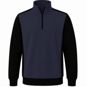 Sweat de travail bicolore col zippé
